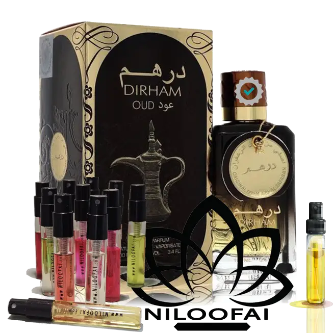 عطر درهم برند نیلوفای – عطر چوبی، شیرین و شرقی با ماندگاری طولانی | خرید عطر تست آنلاین